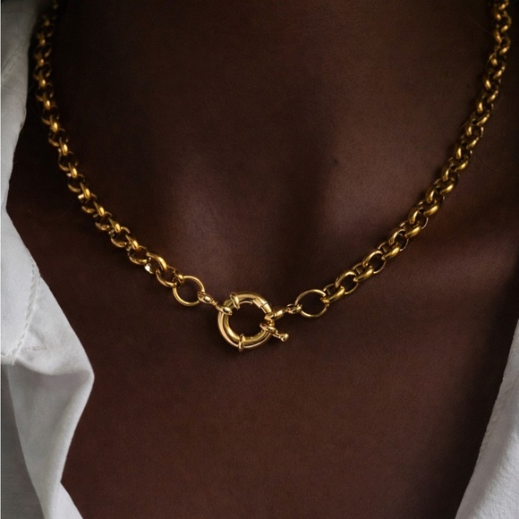 Anthropologie Jewelry - New! Gold Link Sailor Knot Clasp Necklace (1049) NWOT